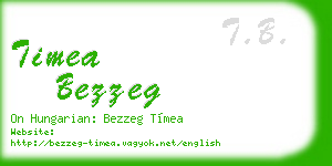 timea bezzeg business card